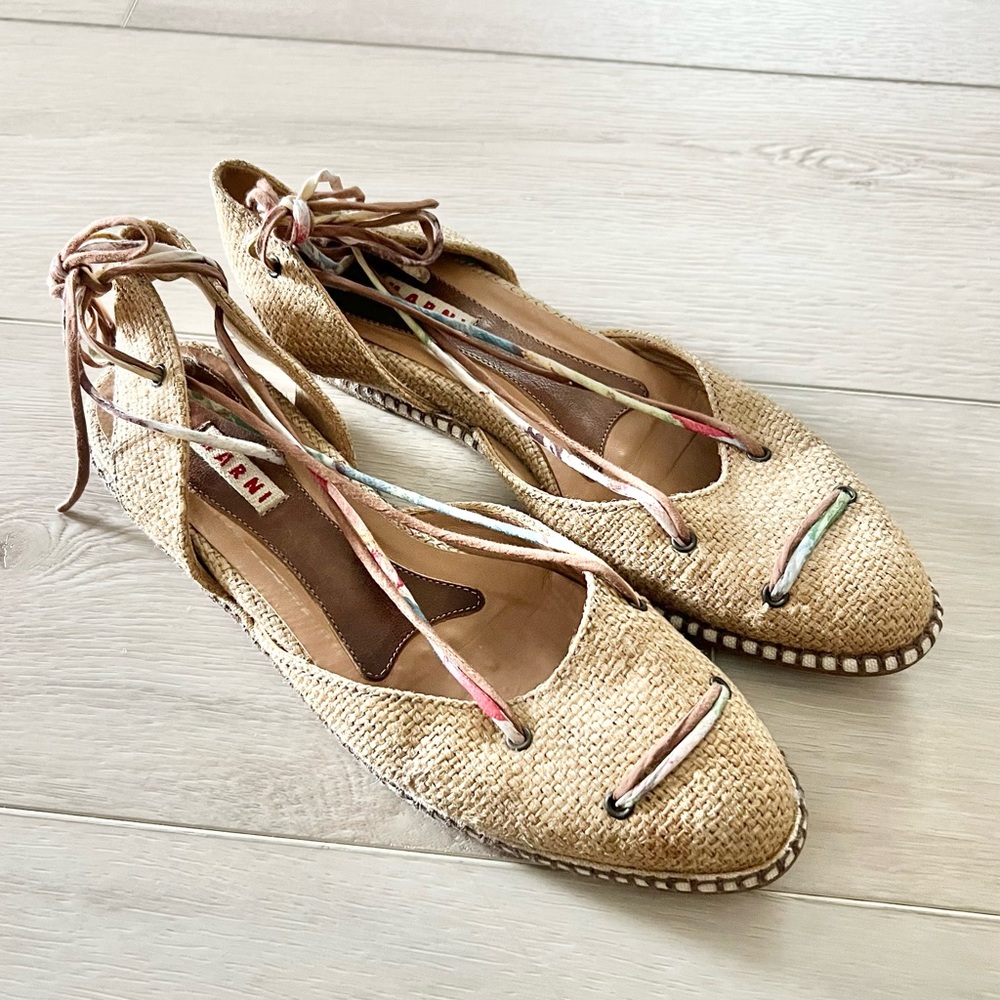 Marni Woven Ribbon Slipper Flats | Size EU 38.5 / US 8.5